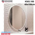 Gương khung sơn tĩnh điện elip đen 65x100cm Dehome KS65.100