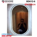 Gương led nguồn cảm ứng đồng hồ đa chức năng loa bluetooth Dehome BD612-6