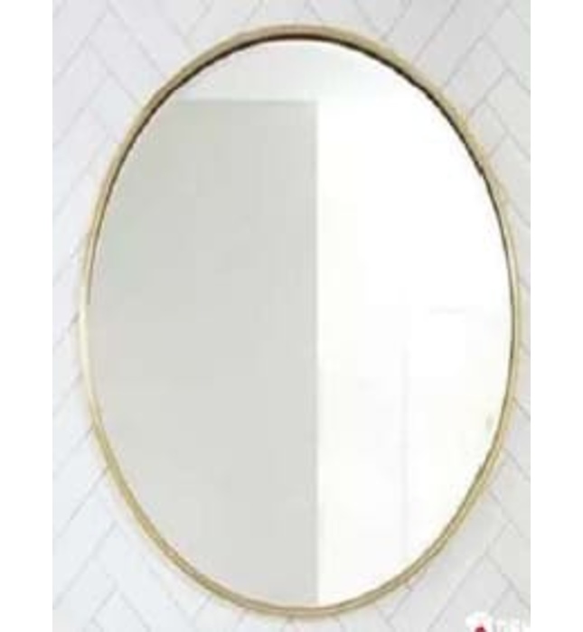 Gương khung mạ PVD hình elip màu vàng 65x100cm Dehome KS65.100