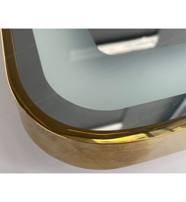 Gương khung mạ PVD bầu dục vàng 60x120cm Dehome KS60.120