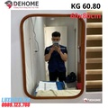 Gương khung gỗ màu nâu sẫm hình chữ nhật 60x80cm Dehome KG 60.80 