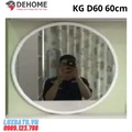 Gương khung gỗ màu nâu sẫm hình tròn 60cm Dehome KG D60
