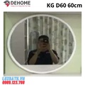 Gương khung gỗ màu trắng hình tròn 60cm Dehome KG D60 