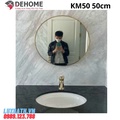 Gương khung mạ PVD hình tròn màu vàng 50cm Dehome KM50
