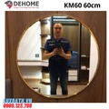 Gương khung mạ PVD hình tròn màu vàng 60cm Dehome KM60