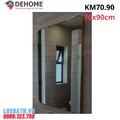 Gương khung mạ PVD hình chữ nhật màu vàng 70x90cm Dehome KM70.90