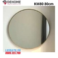 Gương khung mạ PVD hình tròn màu vàng 80cm Dehome KM80