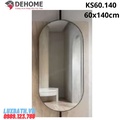 Gương khung sơn tĩnh điện hình bầu dục màu trắng Dehome KS60.140
