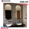 Gương khung mạ PVD hình bầu dục màu vàng 60x140cm Dehome KS60.140