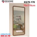 Gương khung gỗ nâu sẫm chữ nhật 70x170cm Dehome KG 70.170