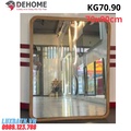 Gương khung gỗ màu đen chữ nhật 70x90cm Dehome KG 70.90