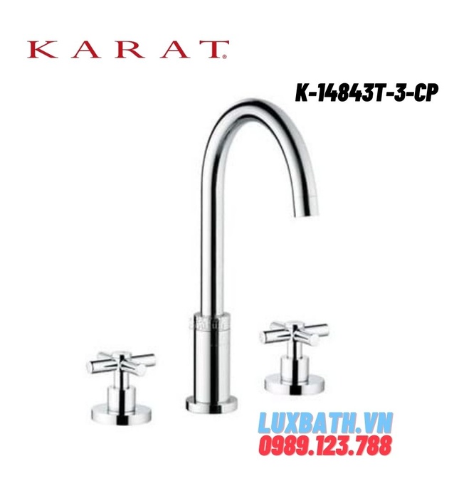 Vòi chậu rửa 3 lỗ Karat IVY K-14843T-3-CP