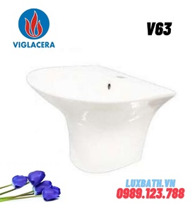 Chậu rửa mặt liền chân treo tường Viglacera V63