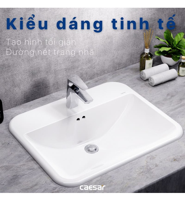 Chậu Rửa Lavabo dương vành Caesar L5019