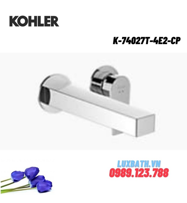 Vòi chậu rửa gắn tường Kohler K-74027T-4E2-CP