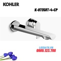 Vòi chậu rửa mặt âm tường Kohler Avid K-97358T-4-CP Chrome bóng