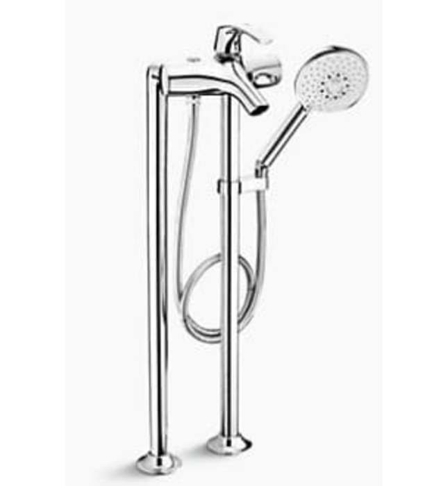 Vòi bồn tắm đặt sàn kèm sen cầm tay Kohler K-72645T-4-CP