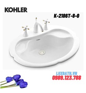 Chậu rửa dương vành hình oval Kohler Fleur K-2186T-8-0 (Bỏ mẫu)