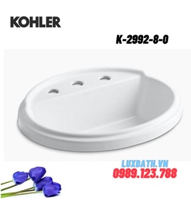 Chậu rửa dương vành hình oval Kohler K-2992-8-0