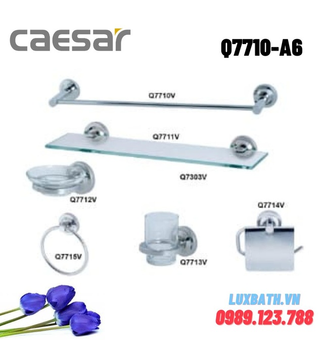 Bộ phụ kiện phòng tắm 6 món inox Caesar Q7710-A6 