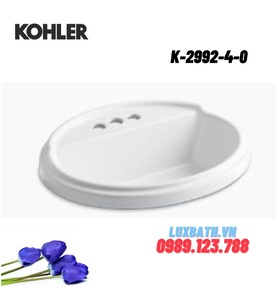 Chậu rửa dương vành hình oval 3 lỗ Kohler Tresham K-2992-4-0