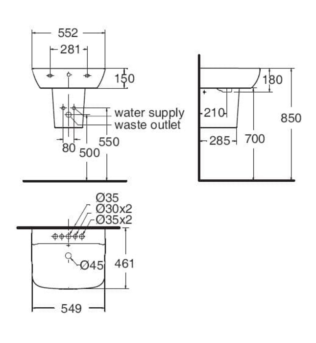 Chậu rửa treo tường American Standard WP-1511