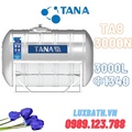 Bồn nước inox 304 Tân Á 8 2500L ngang TA8 2500N F1340