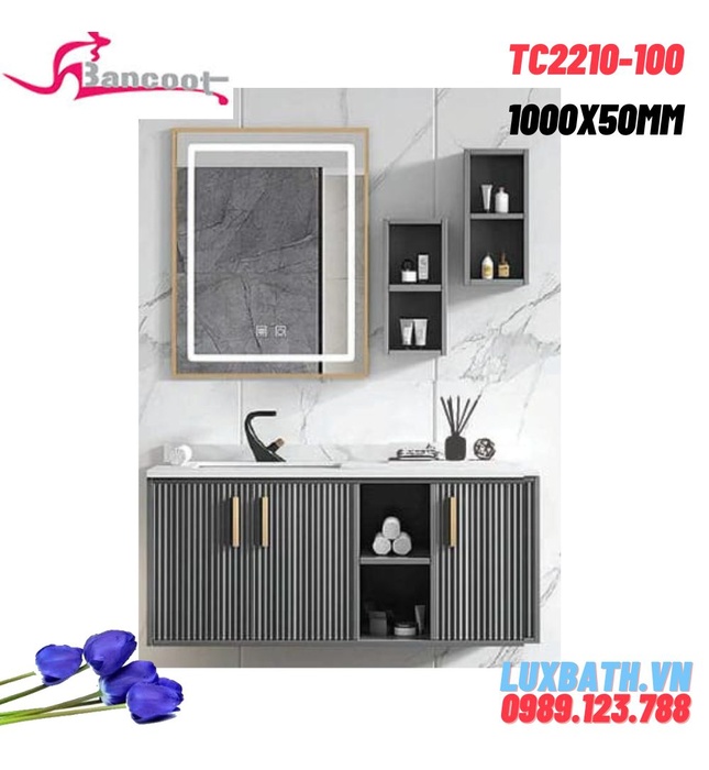 Bộ tủ chậu lavabo gương cảm ứng Bancoot TC2210-100 100x50cm