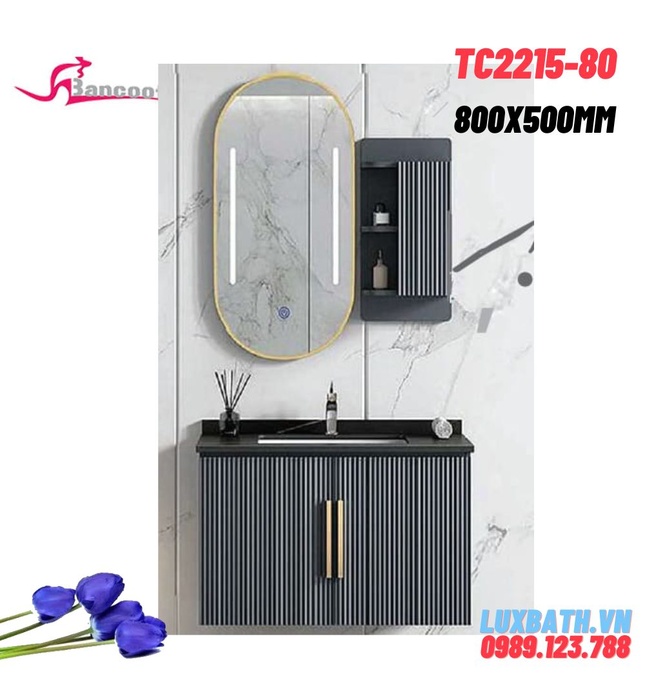 Bộ tủ chậu lavabo Treo Tường Bancoot TC2215-80 80x50cm