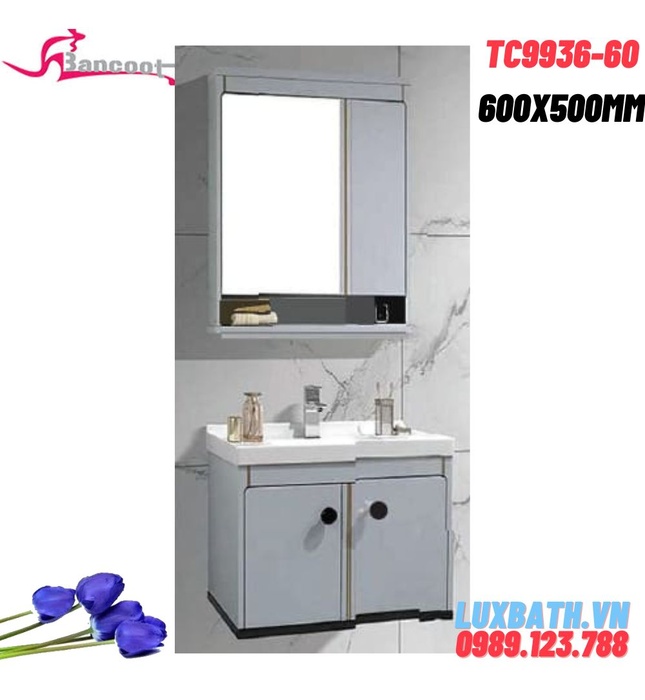 Bộ tủ chậu lavabo gương cảm ứng Bancoot TC9936-60 60x50cm