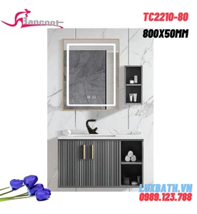 Bộ tủ chậu lavabo gương cảm ứng Bancoot TC2210-80 80x50cm