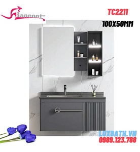 Bộ tủ chậu lavabo gương cảm ứng Bancoot TC2211 100x50cm