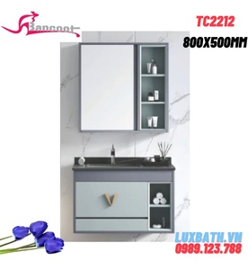 Bộ tủ chậu lavabo gương cảm ứng Bancoot TC2212-80 80x50cm