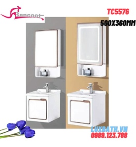 Bộ tủ chậu lavabo gương không cảm ứng Bancoot TC5576 50x36cm