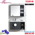 Bộ tủ chậu lavabo gương cảm ứng Bancoot TC2201-80 80x50cm