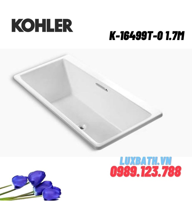 Bồn tắm gang tráng men đặt lòng Kohler K-16499T-0 1.7m