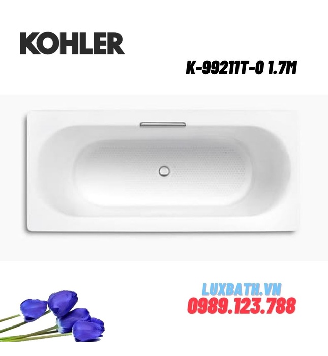 Bồn tắm gang tráng men đặt lòng Kohler K-99211T-0 1.7m