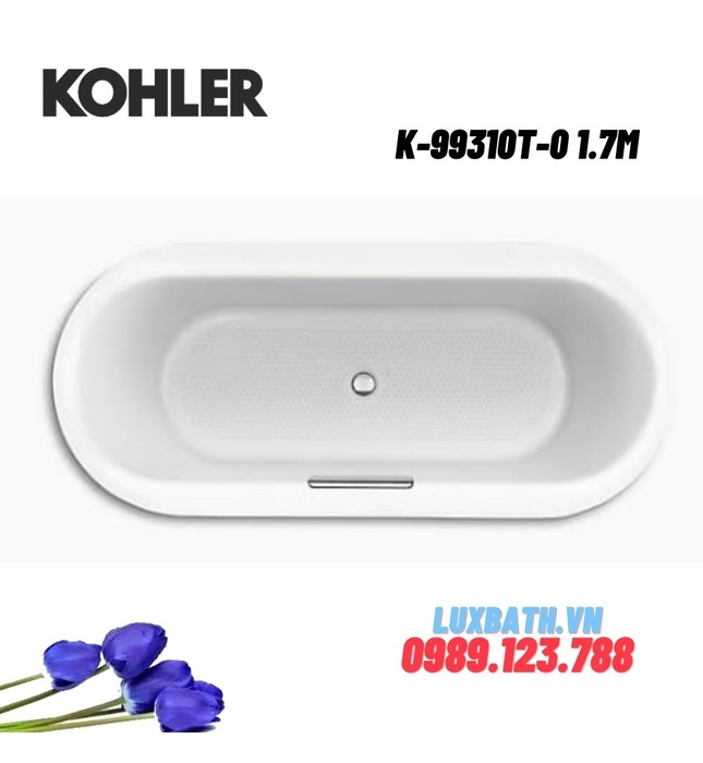 Bồn tắm gang tráng men đặt lòng Kohler K-99310T-0 1.7m