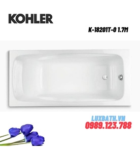 Bồn tắm gang tráng men đặt lòng Kohler K-18201T-0 1.7m