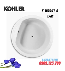 Bồn tắm gang tráng men đặt lòng hình tròn Kohler K-18744T-0 1.4m