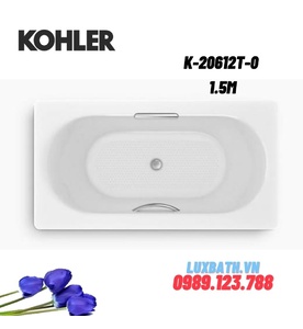 Bồn tắm gang tráng men đặt lòng Kohler K-20612T-0 1.5m