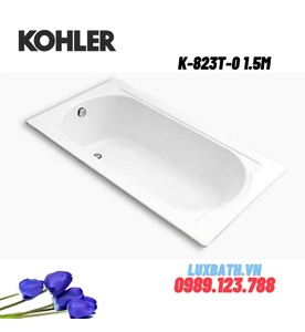 Bồn tắm gang tráng men đặt lòng Kohler K-823T-0 1.5m