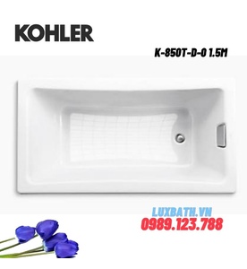 Bồn tắm gang tráng men đặt lòng Kohler K-850T-D-0 1.5m (Bỏ mẫu)