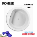 Bồn tắm gang tráng men đặt lòng hình tròn Kohler K-18744T-0 1.4m