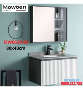 Bộ tủ chậu cao cấp đèn Led Mowoen MW6620-80 80x48cm