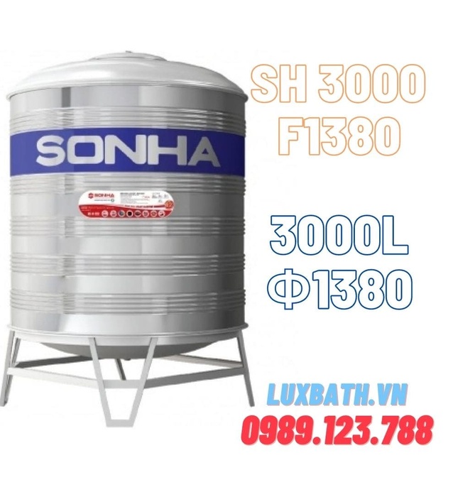 Bồn Nước Inox SUS304 3000l Đứng Sơn Hà SH 3000D F1380