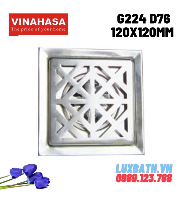 Ga thoát sàn Vinahasa G224 D76 120x120mm 