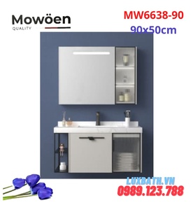 Bộ tủ chậu cao cấp đèn Led Mowoen MW6638-90 90x50cm