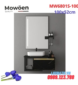 Bộ tủ chậu cao cấp đèn Led Mowoen MW6801S-100B 100x52cm
