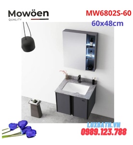 Bộ tủ chậu cao cấp đèn Led Mowoen MW6802S-60 60x48cm 